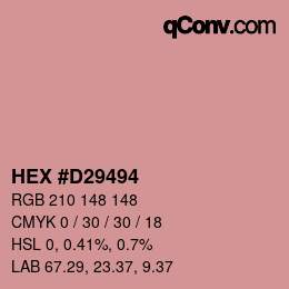 Color code: HEX #D29494 | qconv.com