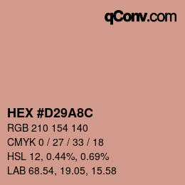 Color code: HEX #D29A8C | qconv.com