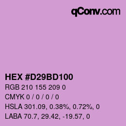 Farbcode: HEX #D29BD100 | qconv.com