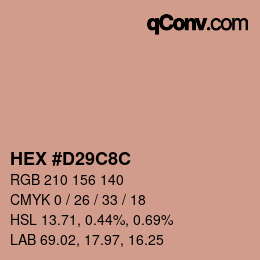 Color code: HEX #D29C8C | qconv.com