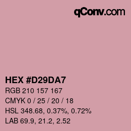 颜色代码: HEX #D29DA7 | qconv.com