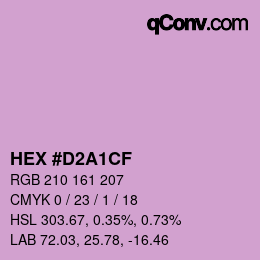 颜色代码: HEX #D2A1CF | qconv.com