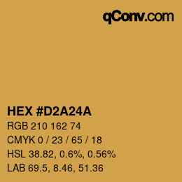 Farbcode: HEX #D2A24A | qconv.com