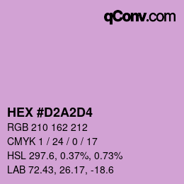 カラーコード: HEX #D2A2D4 | qconv.com