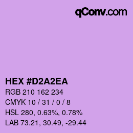 Color code: HEX #D2A2EA | qconv.com