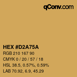 Color code: HEX #D2A75A | qconv.com