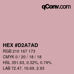 Farbcode: HEX #D2A7AD | qconv.com