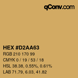 カラーコード: HEX #D2AA63 | qconv.com