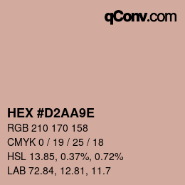 颜色代码: HEX #D2AA9E | qconv.com