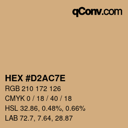 Color code: HEX #D2AC7E | qconv.com