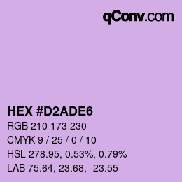 Color code: HEX #D2ADE6 | qconv.com