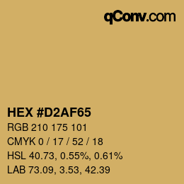 Color code: HEX #D2AF65 | qconv.com