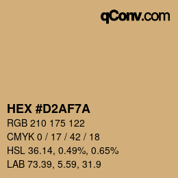 Código de color: HEX #D2AF7A | qconv.com