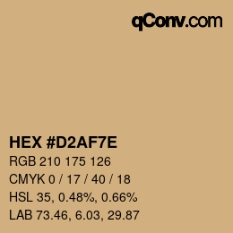 Color code: HEX #D2AF7E | qconv.com