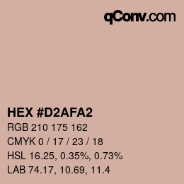 颜色代码: HEX #D2AFA2 | qconv.com