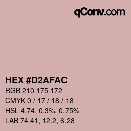 Color code: HEX #D2AFAC | qconv.com
