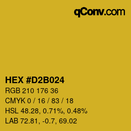 Color code: HEX #D2B024 | qconv.com