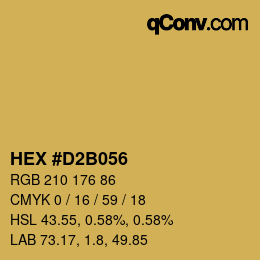 颜色代码: HEX #D2B056 | qconv.com