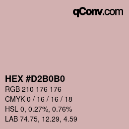 カラーコード: HEX #D2B0B0 | qconv.com