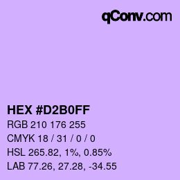 Color code: HEX #D2B0FF | qconv.com