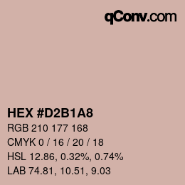 Farbcode: HEX #D2B1A8 | qconv.com