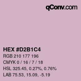 カラーコード: HEX #D2B1C4 | qconv.com
