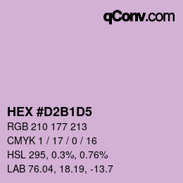 颜色代码: HEX #D2B1D5 | qconv.com