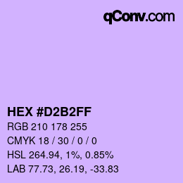 Color code: HEX #D2B2FF | qconv.com