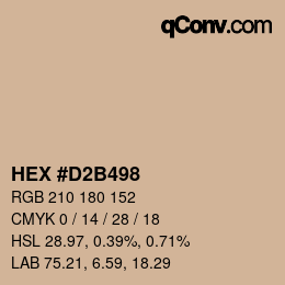 Código de color: HEX #D2B498 | qconv.com