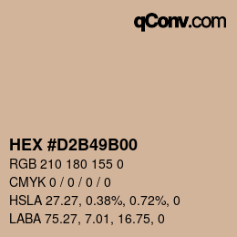 Color code: HEX #D2B49B00 | qconv.com
