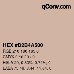 Color code: HEX #D2B4A500 | qconv.com