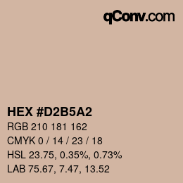 Color code: HEX #D2B5A2 | qconv.com