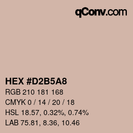 Color code: HEX #D2B5A8 | qconv.com