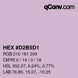 カラーコード: HEX #D2B5D1 | qconv.com
