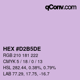 カラーコード: HEX #D2B5DE | qconv.com