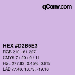 Código de color: HEX #D2B5E3 | qconv.com