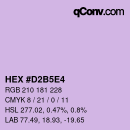 カラーコード: HEX #D2B5E4 | qconv.com