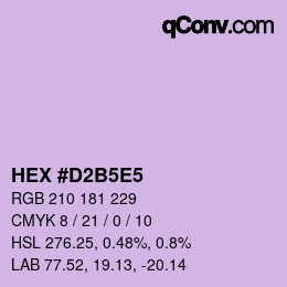 Color code: HEX #D2B5E5 | qconv.com
