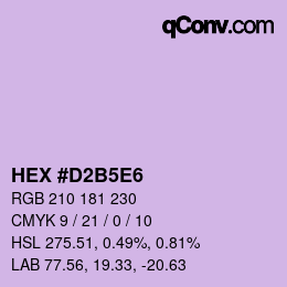 Código de color: HEX #D2B5E6 | qconv.com