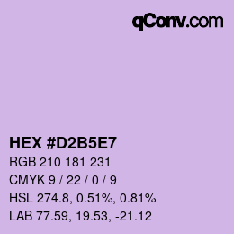 Código de color: HEX #D2B5E7 | qconv.com