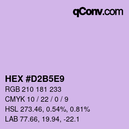 Color code: HEX #D2B5E9 | qconv.com