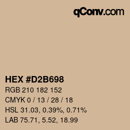 Código de color: HEX #D2B698 | qconv.com