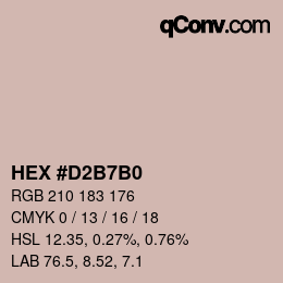 Color code: HEX #D2B7B0 | qconv.com