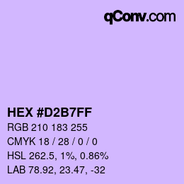 Color code: HEX #D2B7FF | qconv.com