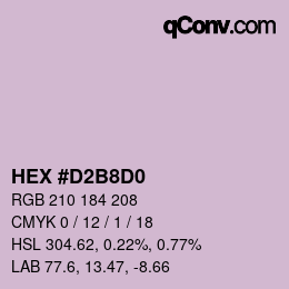 カラーコード: HEX #D2B8D0 | qconv.com