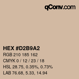 Color code: HEX #D2B9A2 | qconv.com