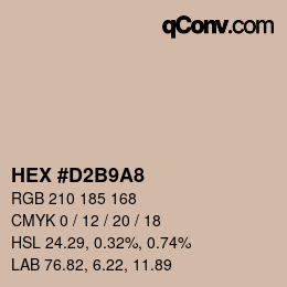 カラーコード: HEX #D2B9A8 | qconv.com