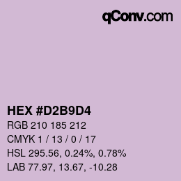 カラーコード: HEX #D2B9D4 | qconv.com