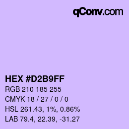 Color code: HEX #D2B9FF | qconv.com