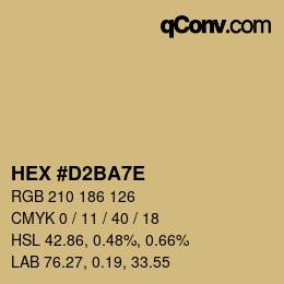 Color code: HEX #D2BA7E | qconv.com